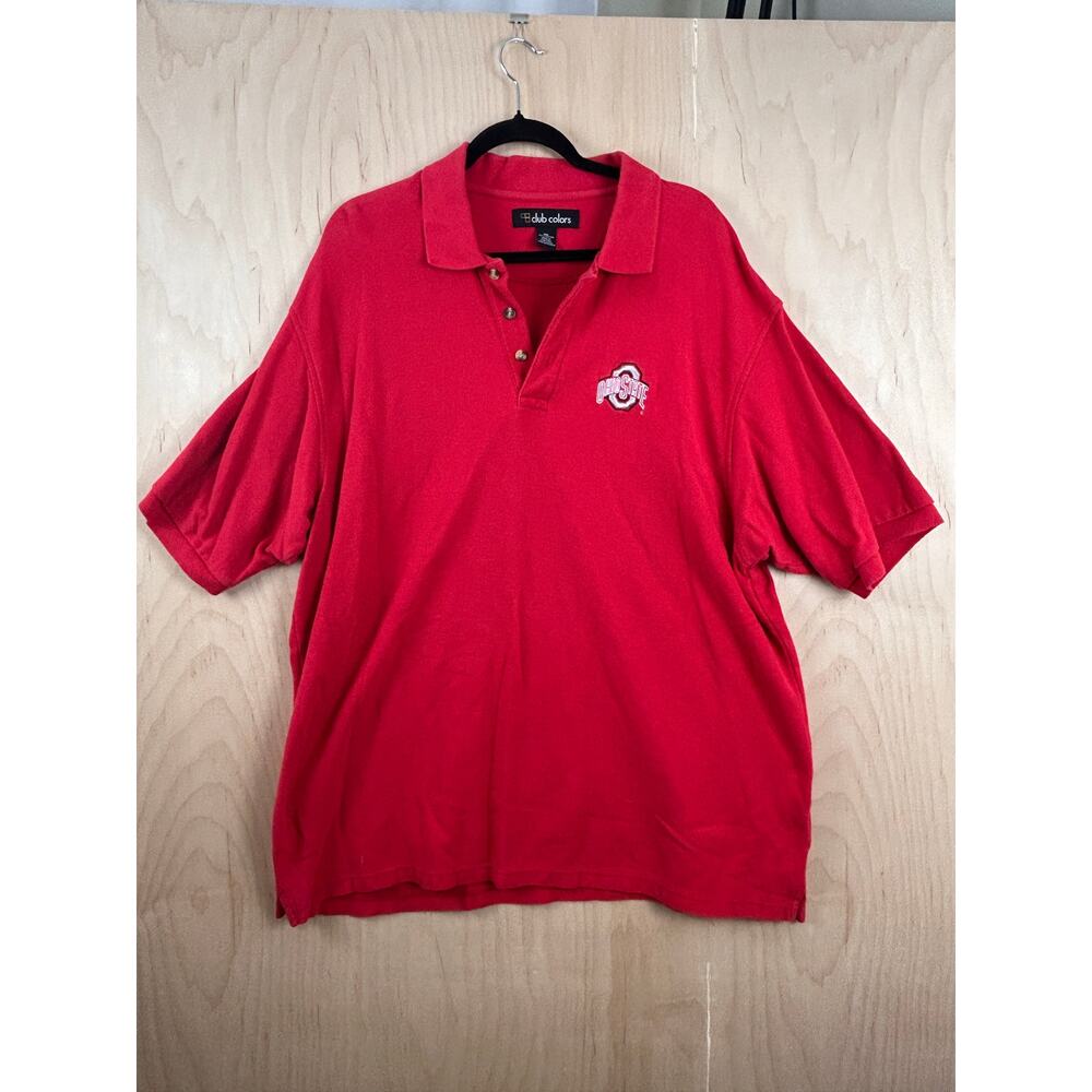 Ohio State Buckeyes Polo Shirt Red Club Colors 3XL Embroidered Logo‎